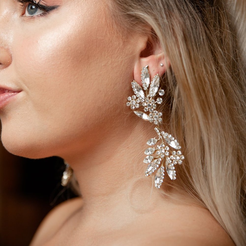 Crystal Double Drop Earrings by Ti Adora